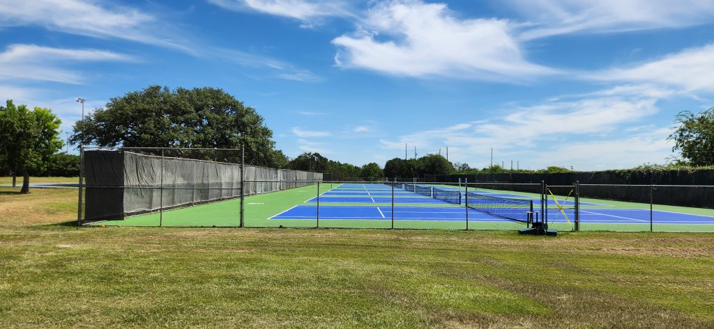 Park Tennis Courts with Fencing
